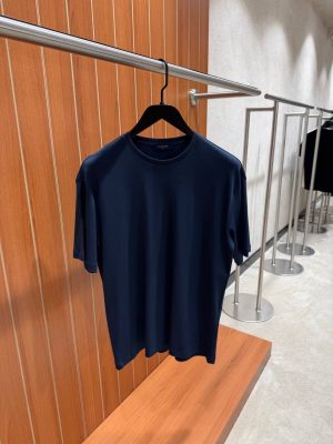 Navy LV Silk Blend cotton tee