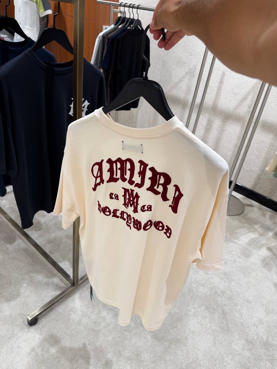 Beige AMIRI Hollywood crew-neck t-shirt - Image 5