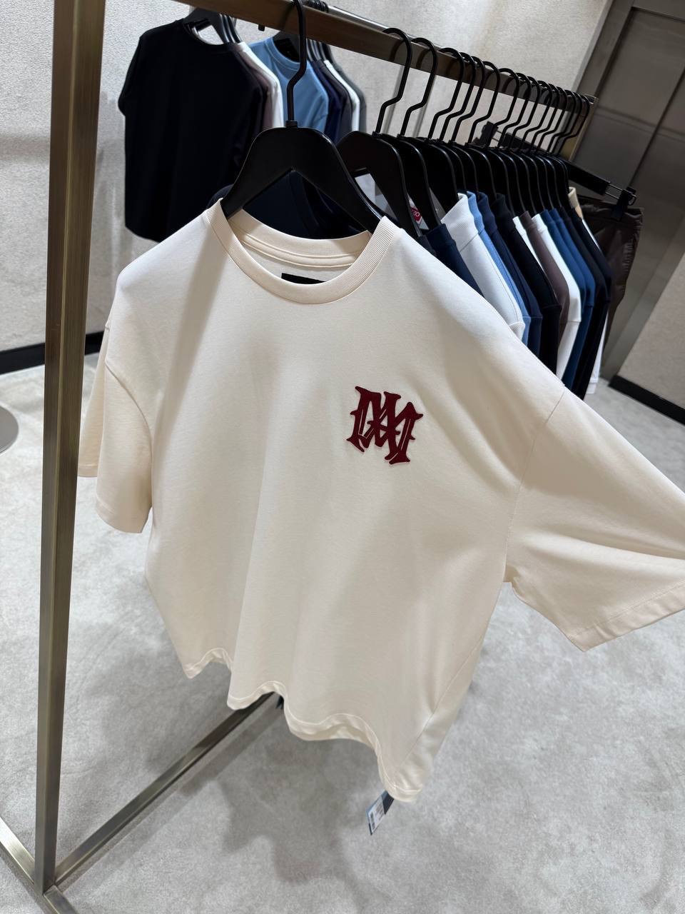 Beige AMIRI Hollywood crew-neck t-shirt - Image 6