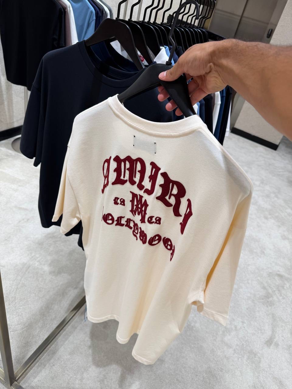 Beige AMIRI Hollywood crew-neck t-shirt - Image 7