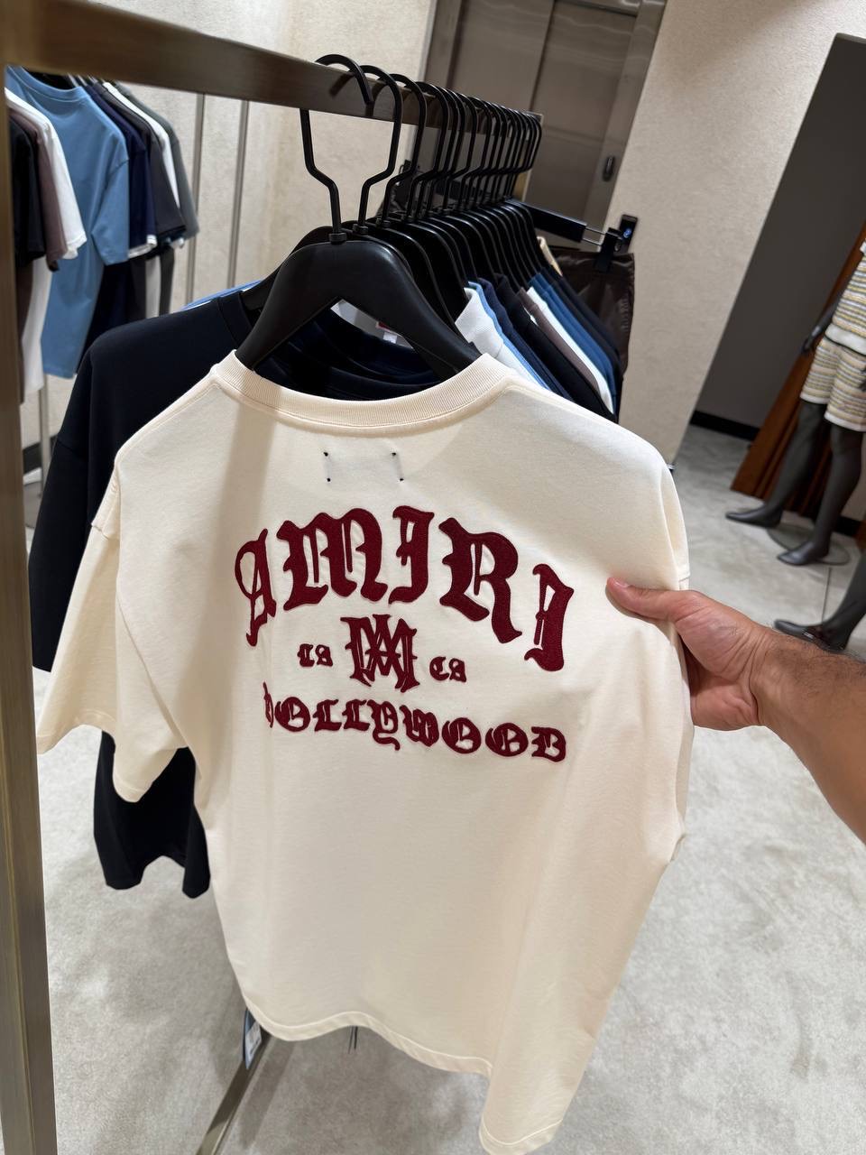 Beige AMIRI Hollywood crew-neck t-shirt - Image 8