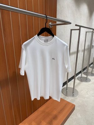 White Dior Sea island embroidered logo cotton jersey tee