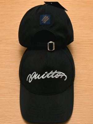 Black LV Signature Cap