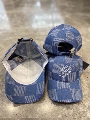 Blue LV Damier Denim 3D Cap