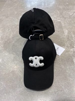 Black Celine Women Do Not Delete Logo Cappello baseball hat