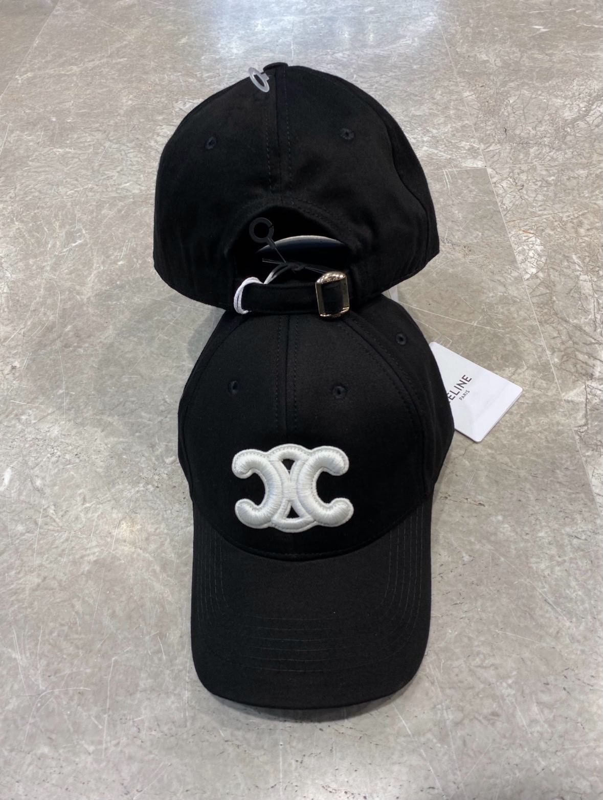 Black Celine Women Do Not Delete Logo Cappello baseball hat