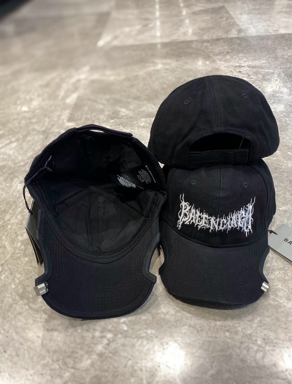Black Balenciaga DIY Metal Outline cap