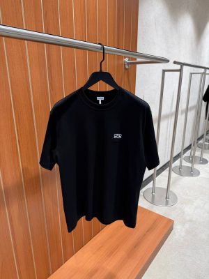 Black Loewe Anagram-embroidered logo cotton tee