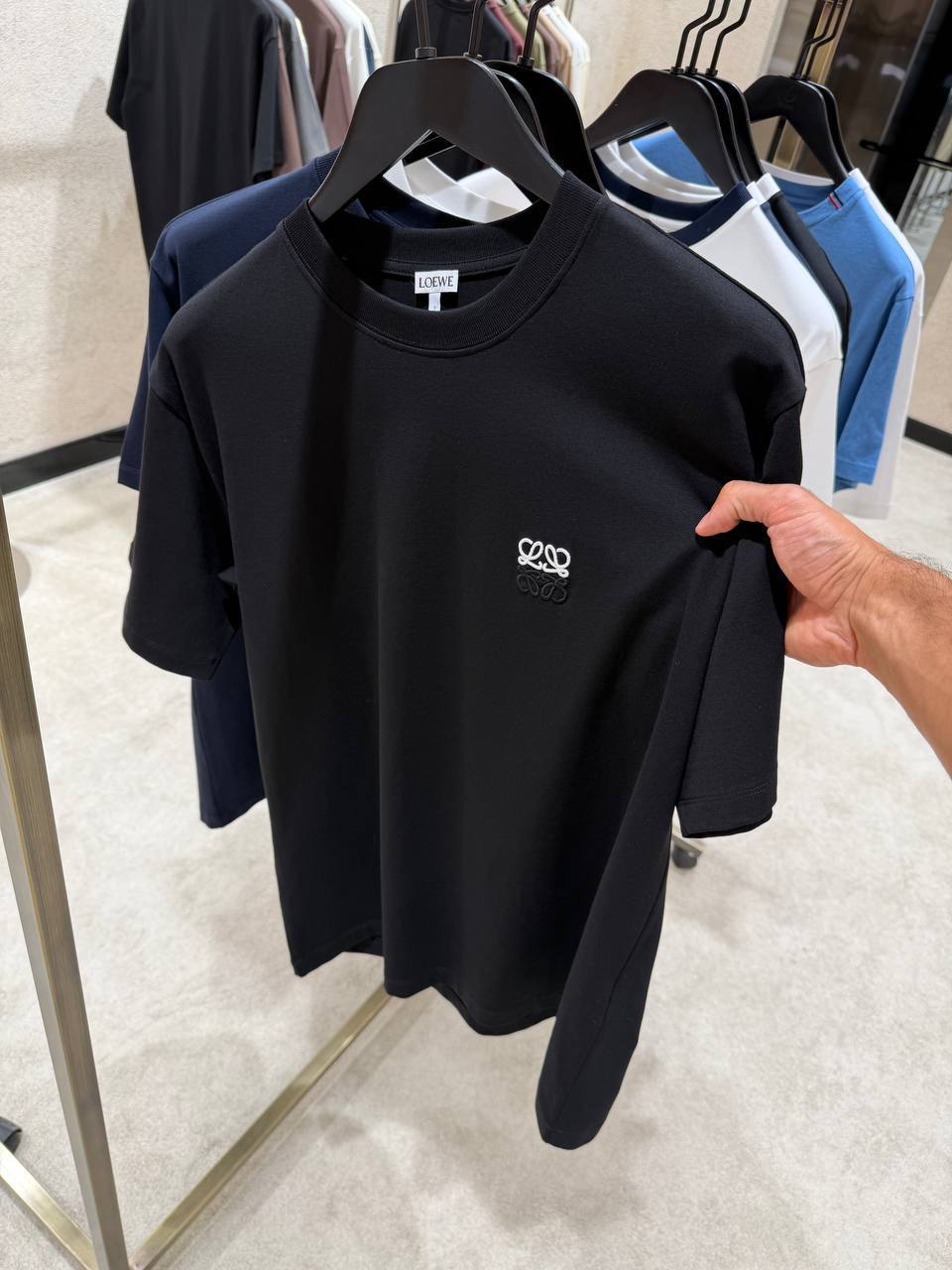 Black Loewe Anagram-embroidered logo cotton tee - Image 2