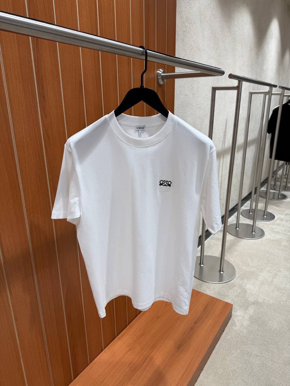 White Loewe Anagram-embroidered logo cotton tee