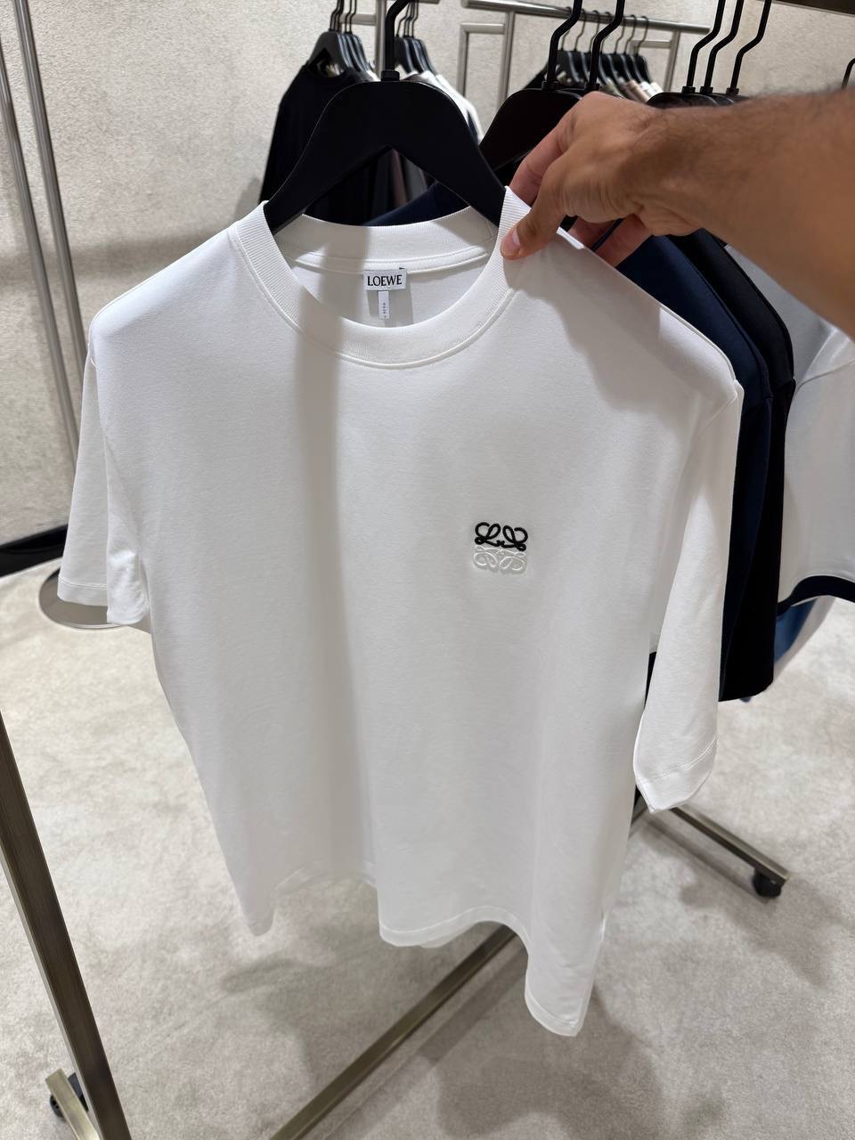 White Loewe Anagram-embroidered logo cotton tee - Image 2