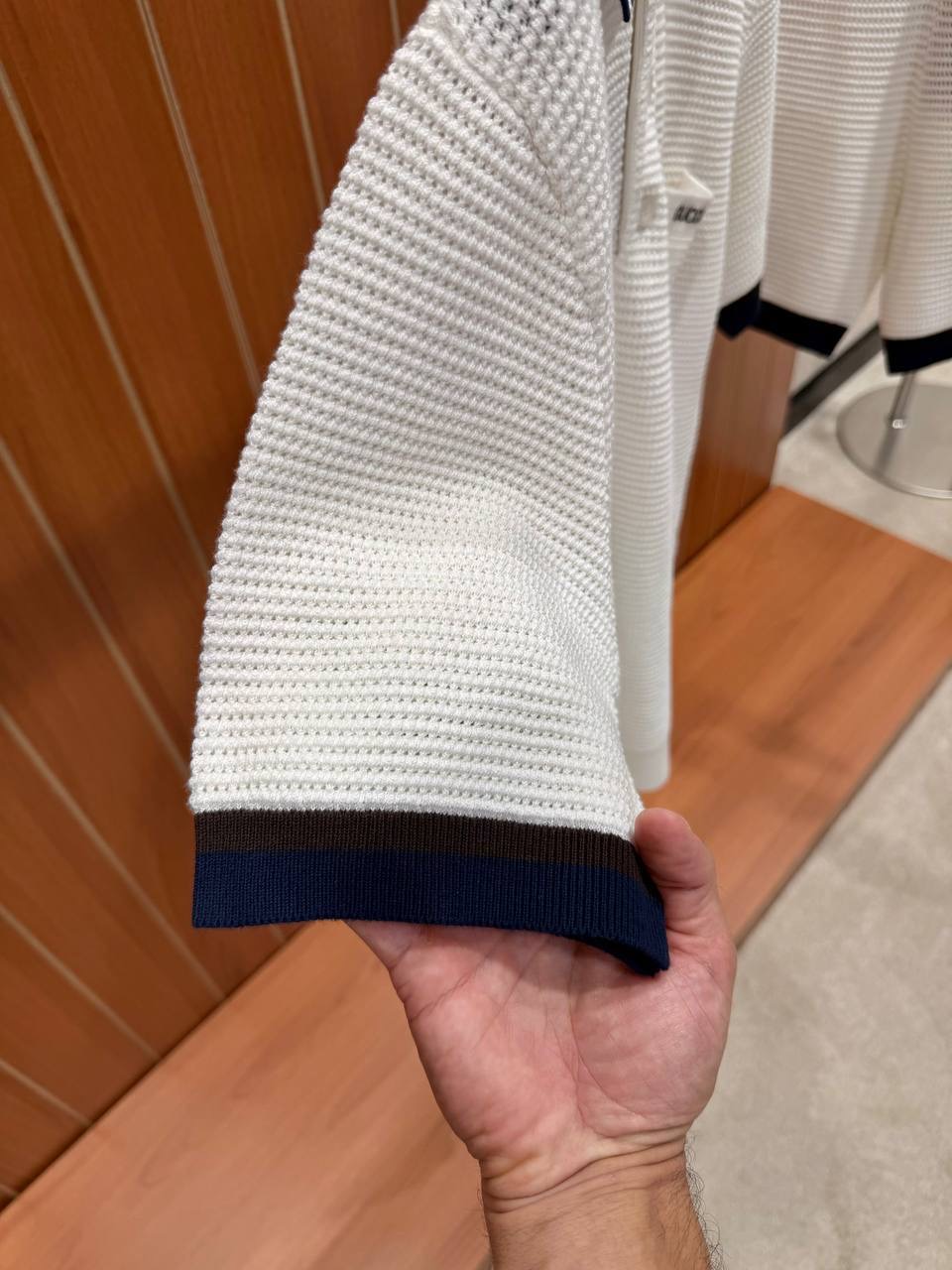 White Gucci Piquet Intarsia knit polo shorts set - Image 8