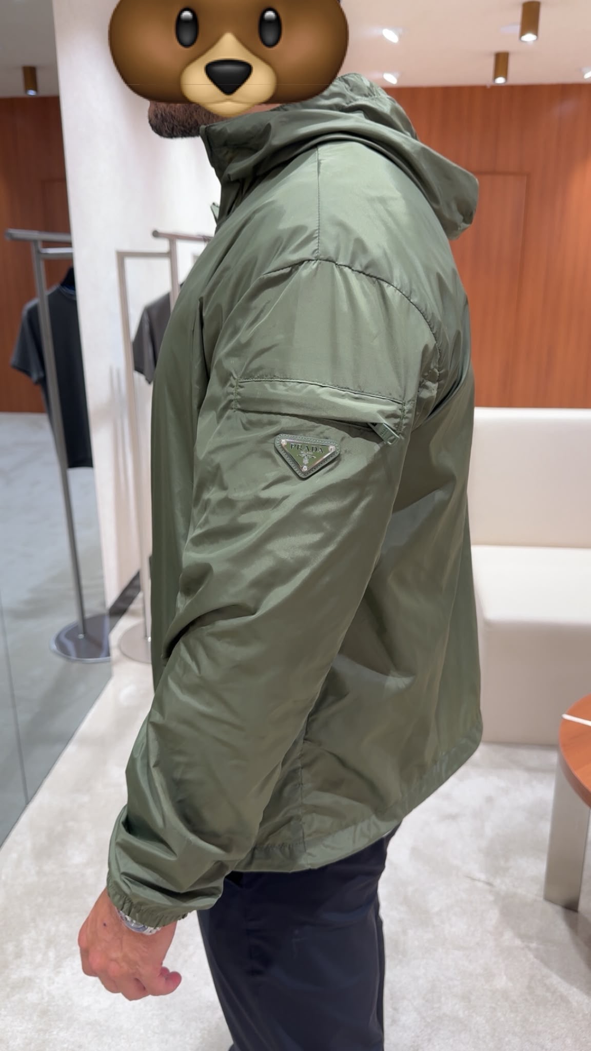 Green Prada hooded lightweight enamel triangle sleeve logo jacket - Image 4
