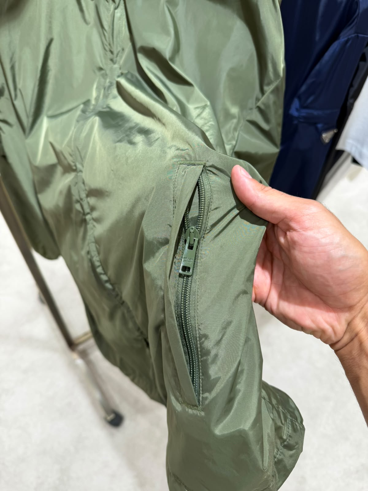 Green Prada hooded lightweight enamel triangle sleeve logo jacket - Image 8
