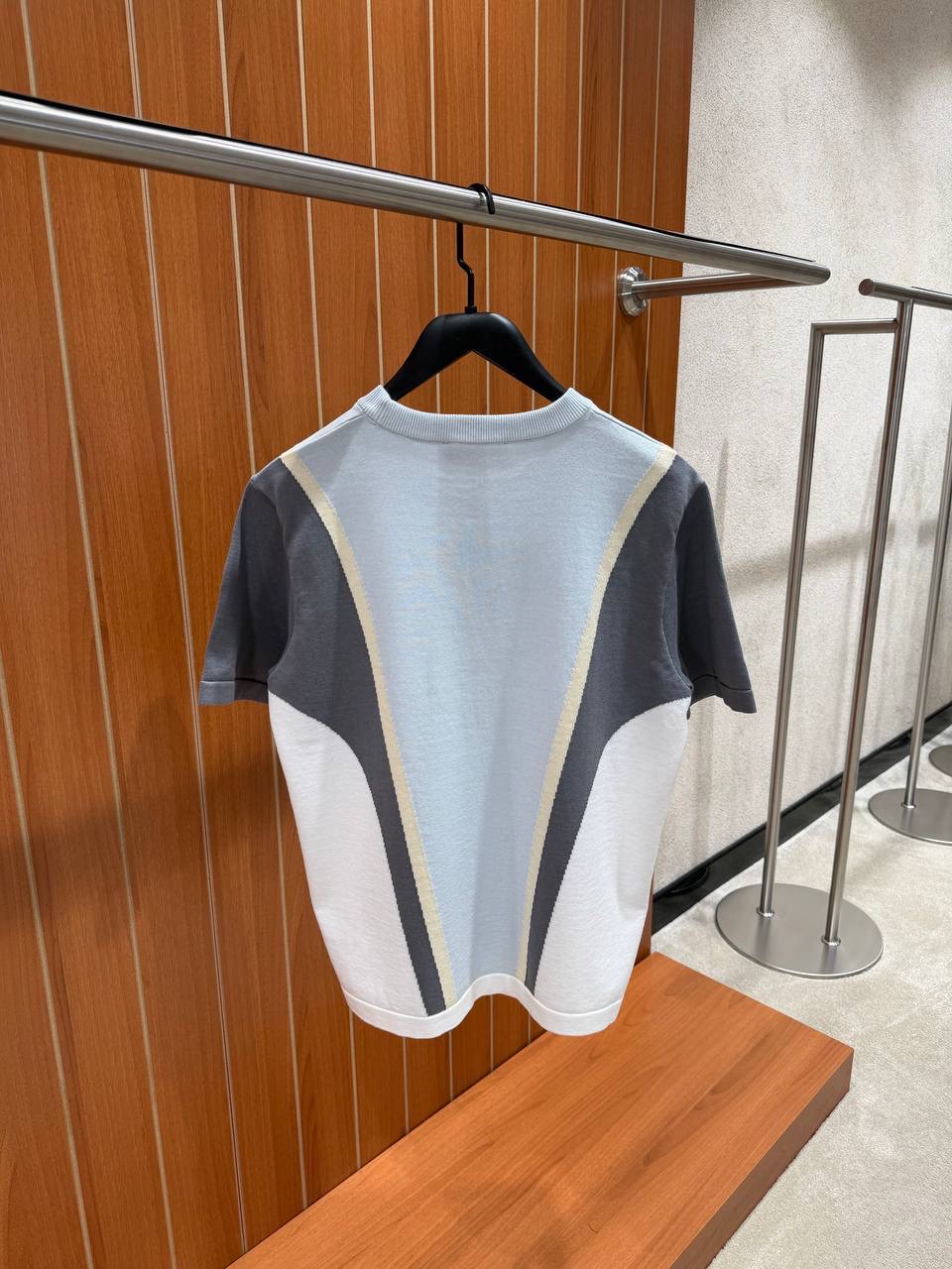 Gray LV Graphic Jacquard Crewneck cotton tee - Image 3