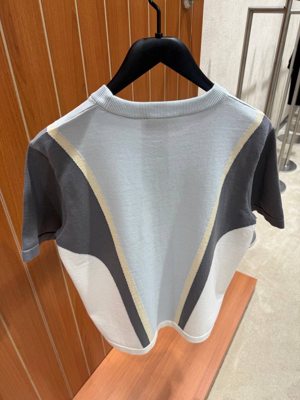 Gray LV Graphic Jacquard Crewneck cotton tee - Image 2