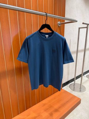 Navy Loewe Anagram-embroidered logo cotton tee