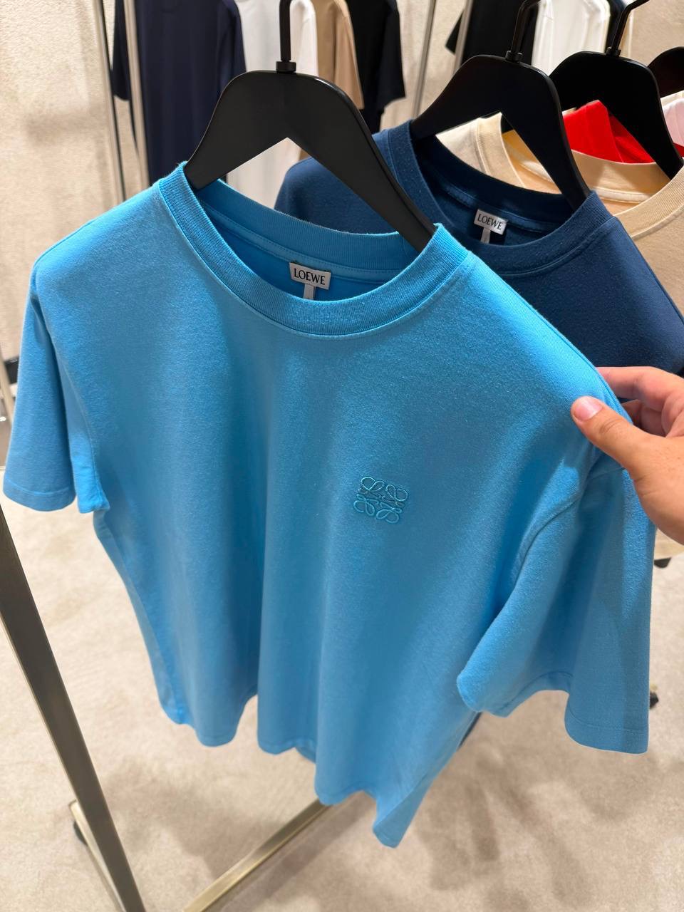 Blue Loewe Anagram-embroidered logo cotton tee - Image 2