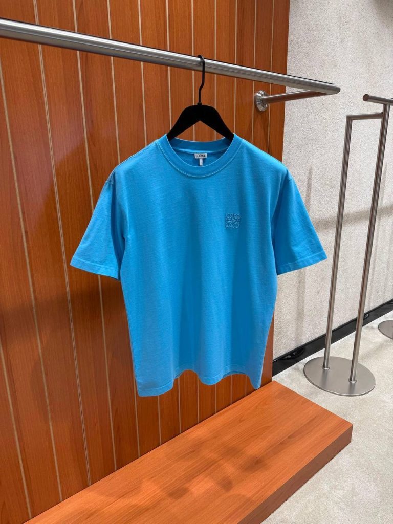 Blue Loewe Anagram-embroidered logo cotton tee