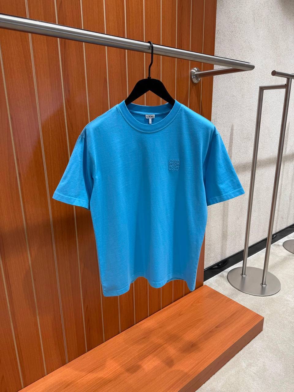 Blue Loewe Anagram-embroidered logo cotton tee