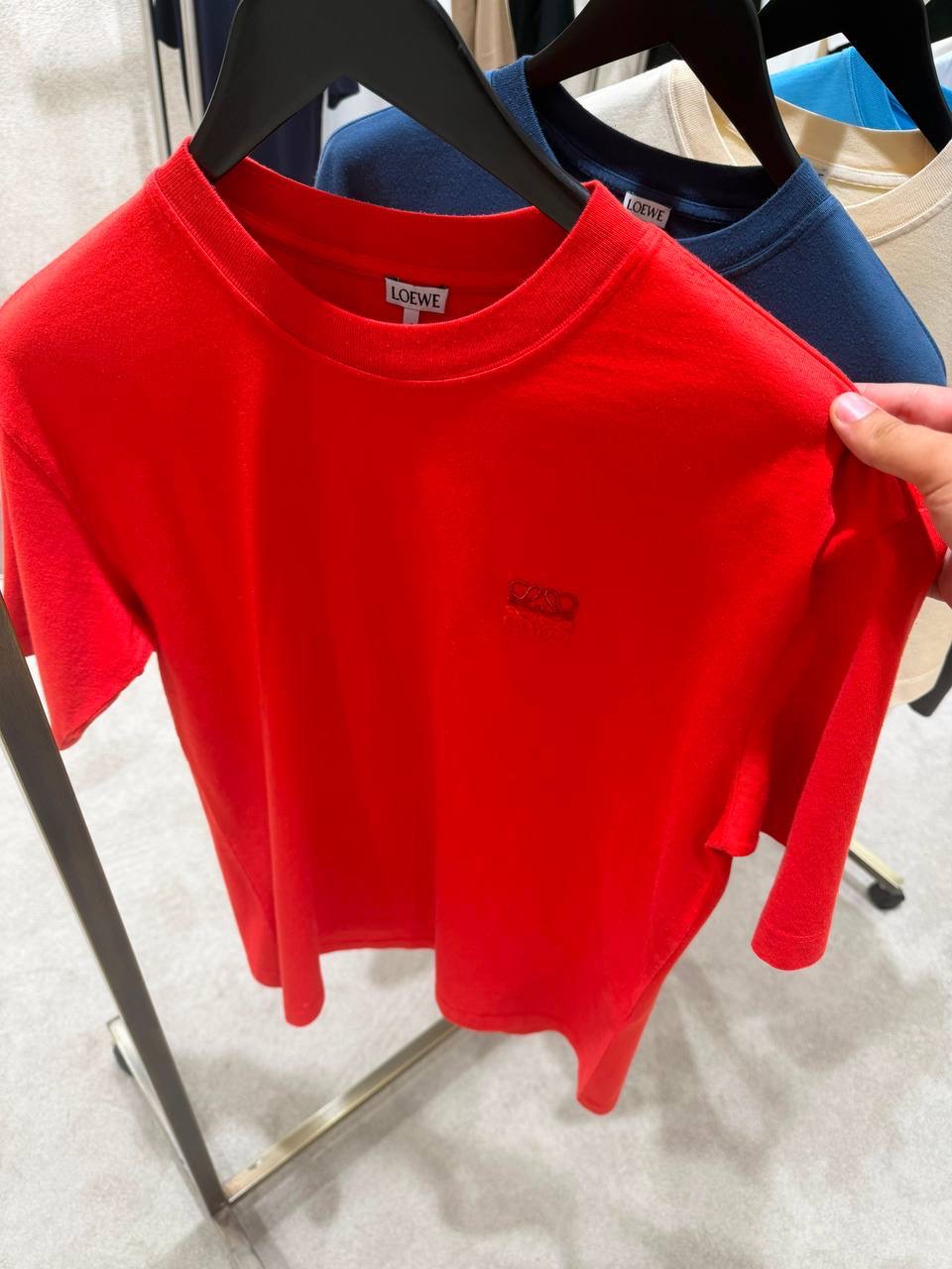 Red Loewe Anagram-embroidered logo cotton tee - Image 3