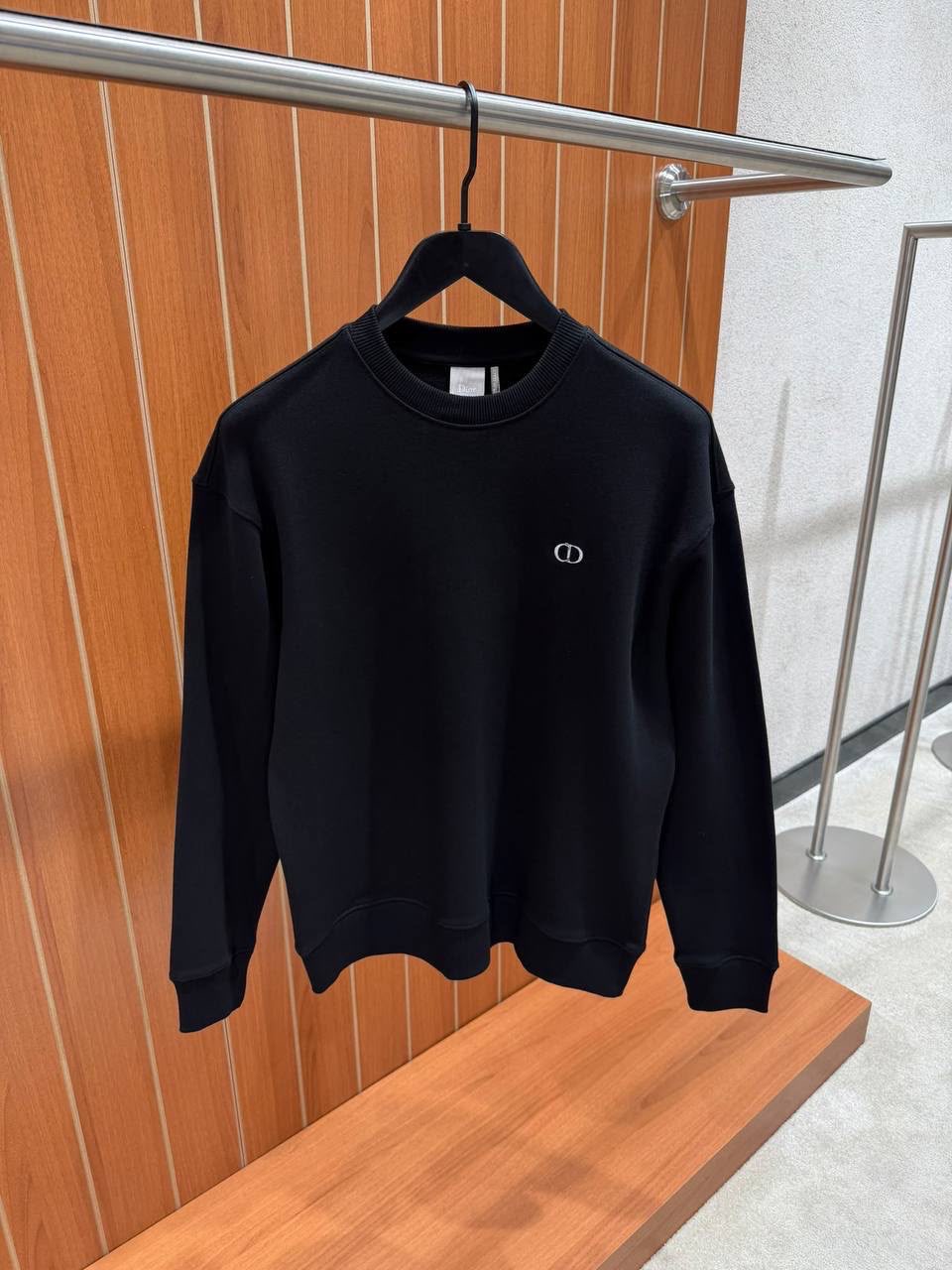 Black Dior CD icon fitted silhouette cotton sweatshirt