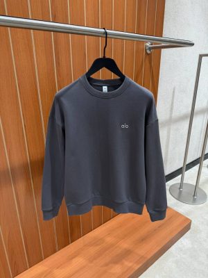 Gray Alo Yoga Accolade crew neck cotton sweatshirt