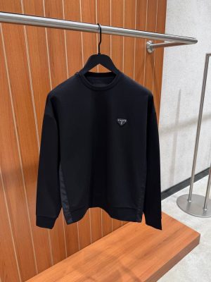 Black Prada triangle-logo technical sweatshirt
