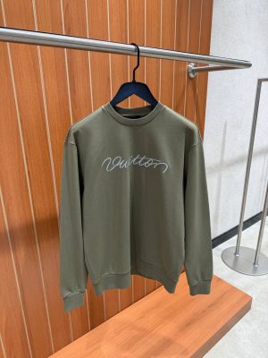 Green LV Ornamental signature cotton sweatshirt