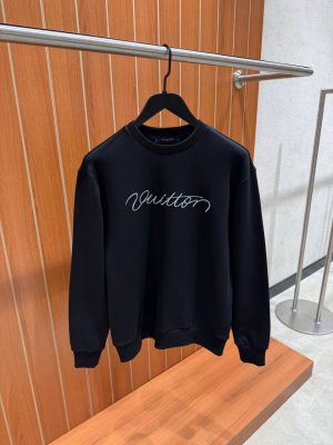 Black LV Ornamental signature cotton sweatshirt