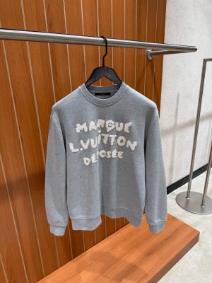 Gray Louis Vuitton Embroidered Signature cotton sweatshirt