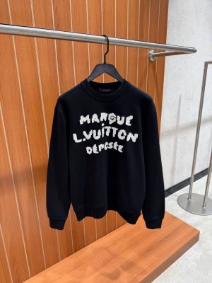 Black Louis Vuitton Embroidered Signature cotton sweatshirt