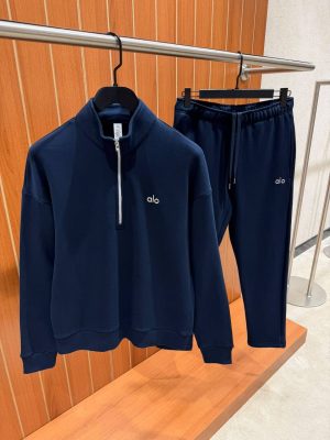 Navy Alo Yoga Accolade 1/4-zip tracksuit