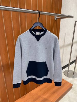 Gray Dior signature relaxed fit cotton sweatshirt